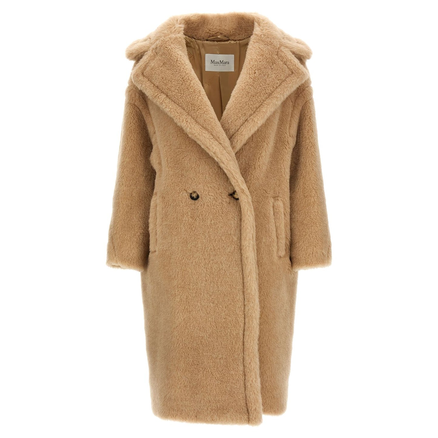 Max Mara Beige Alpaca Leather Coat
