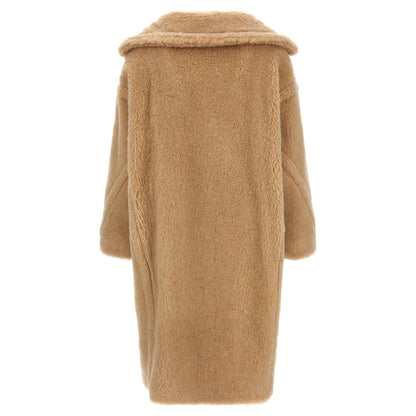Max Mara Beige Alpaca Leather Coat