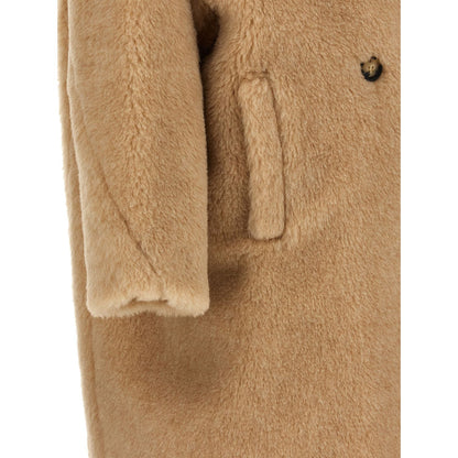 Max Mara Beige Alpaca Leather Coat