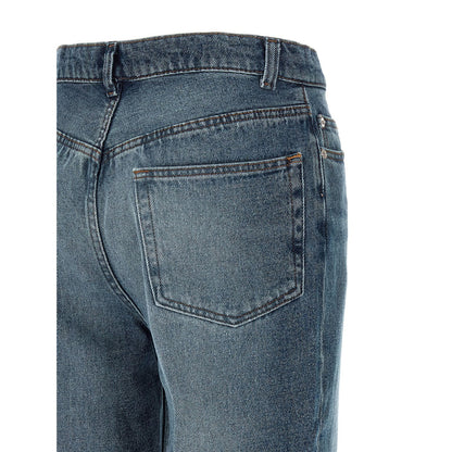 A.P.C. Blue Cotton Flared Jeans