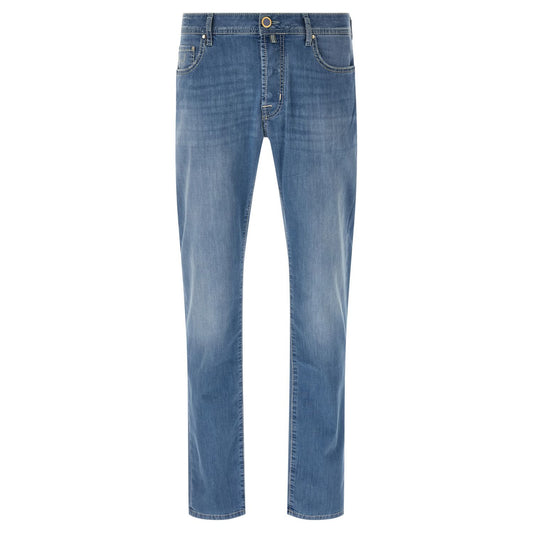 Jacob Cohen Blue Cotton Straight-Leg Jeans