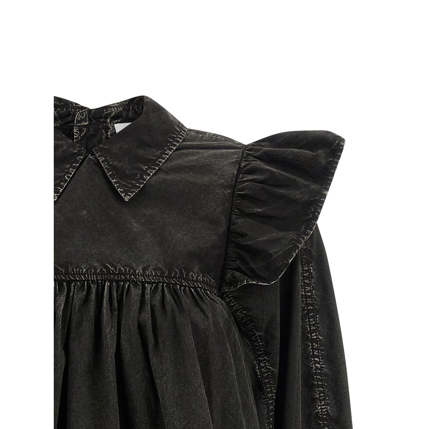 Ganni Black Organic Cotton Blouse