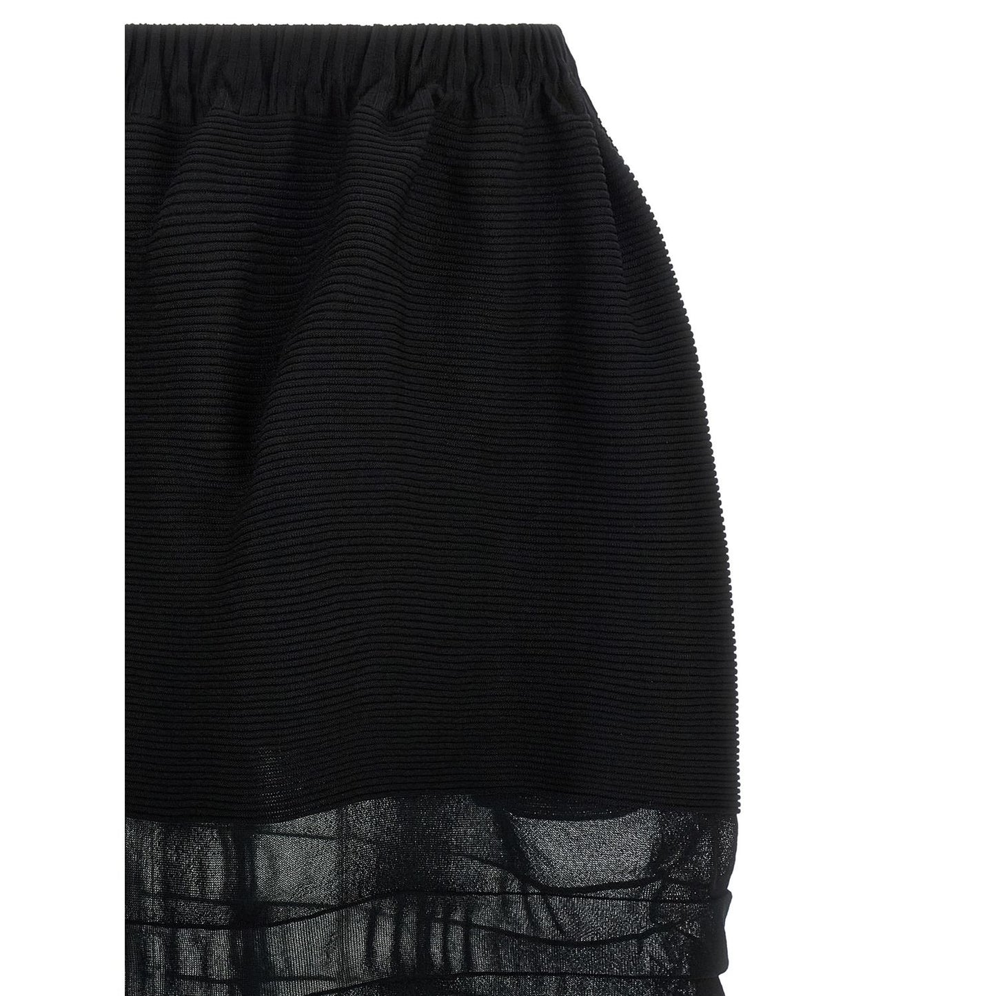 Issey Miyake Black Polyester Midi Skirt