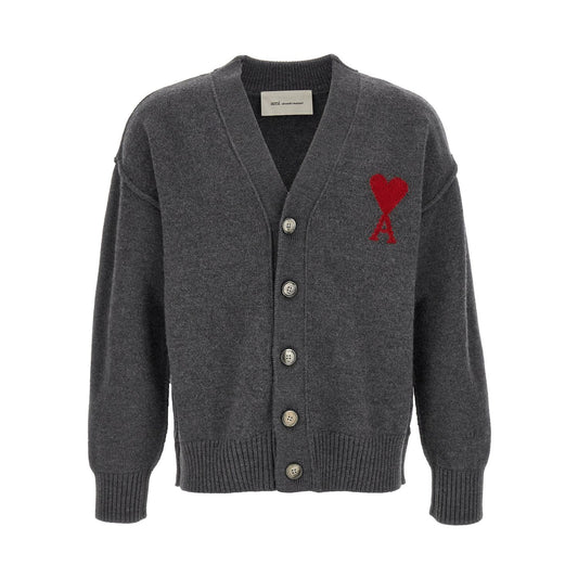 Ami Paris Gray Wool Cardigan