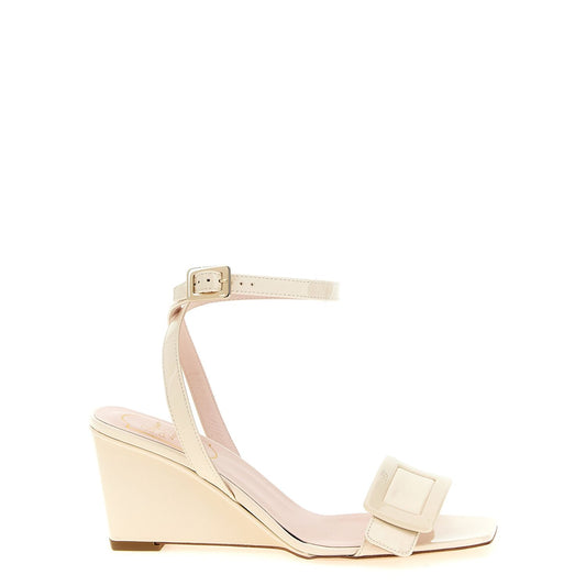 Roger Vivier White Calfskin Wedge Sandals