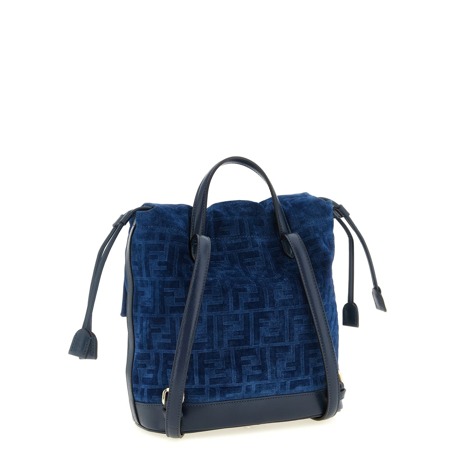 Fendi Blue Cotton Backpack