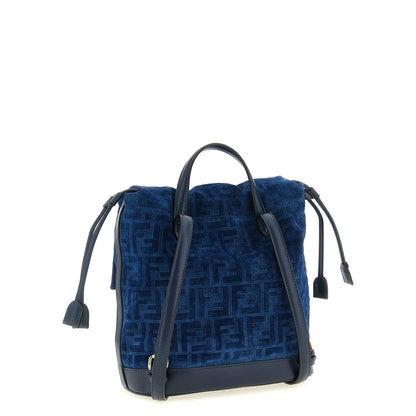 Fendi Blue Cotton Backpack