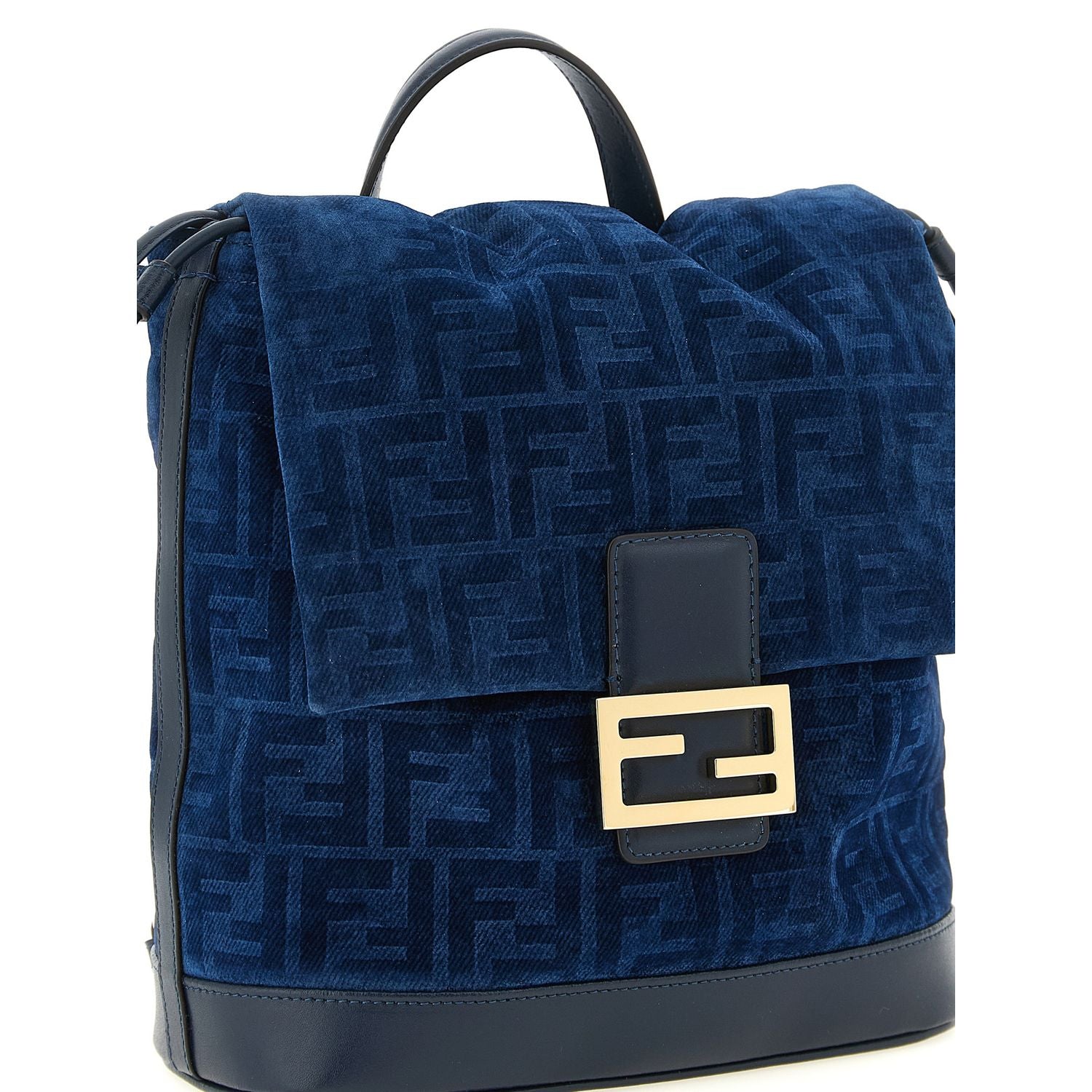 Fendi Blue Cotton Backpack