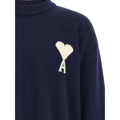 Ami Paris Blue Wool Cardigan