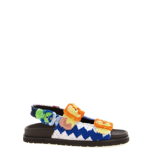 Missoni Multicolor Goatskin Flat Sandals