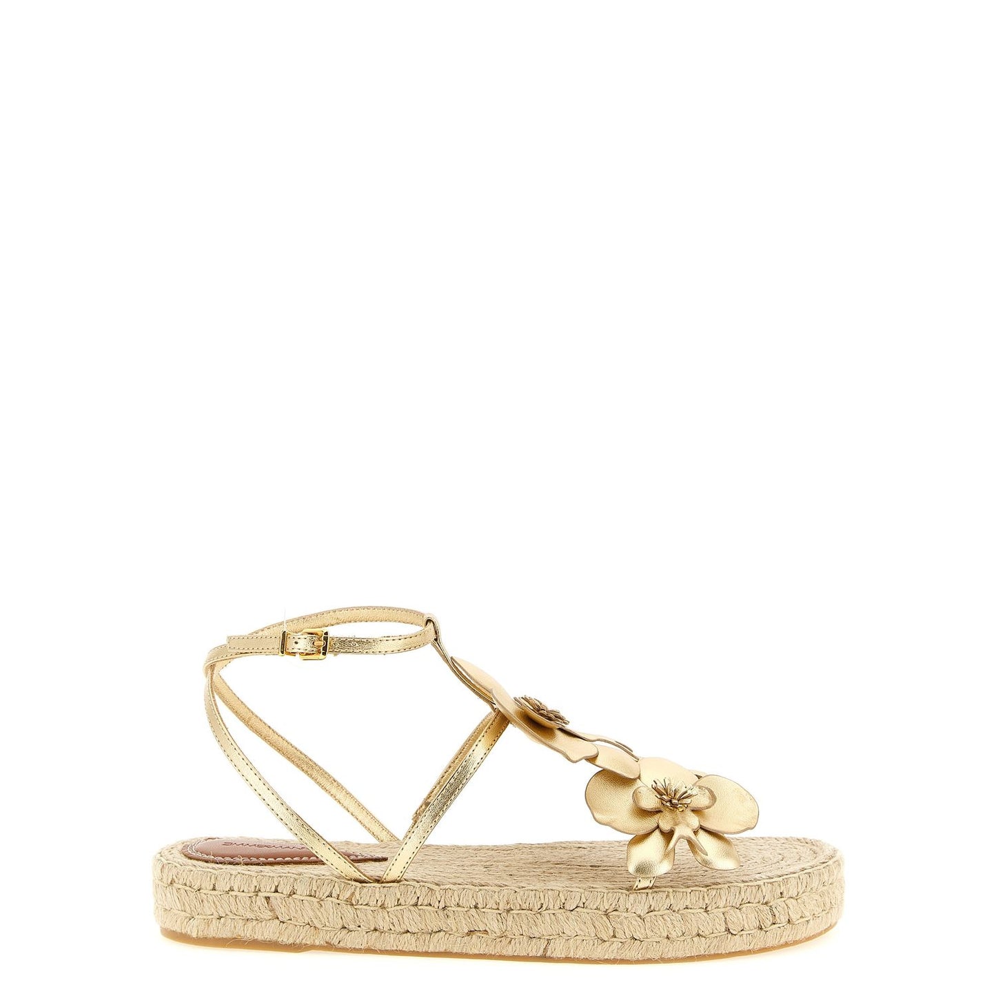 Zimmermann Gold Leather Flat Sandals