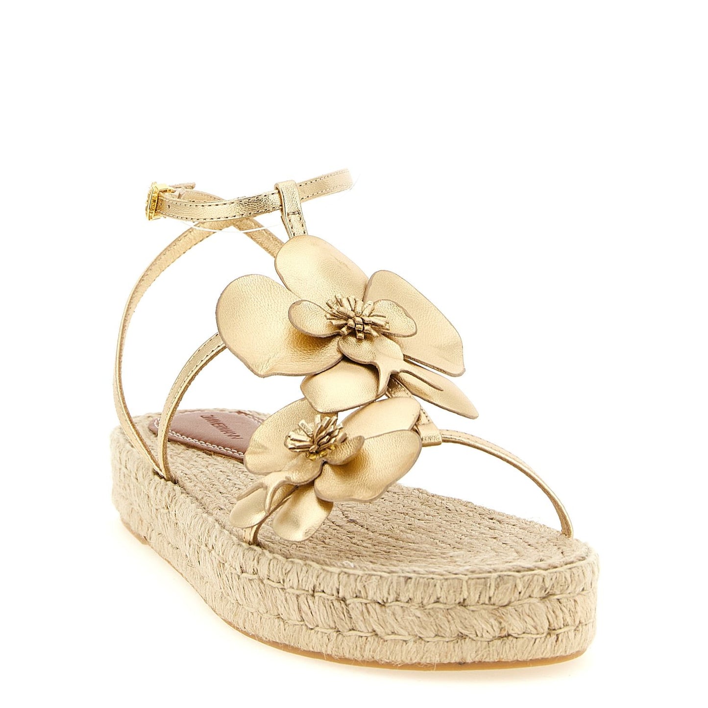 Zimmermann Gold Leather Flat Sandals
