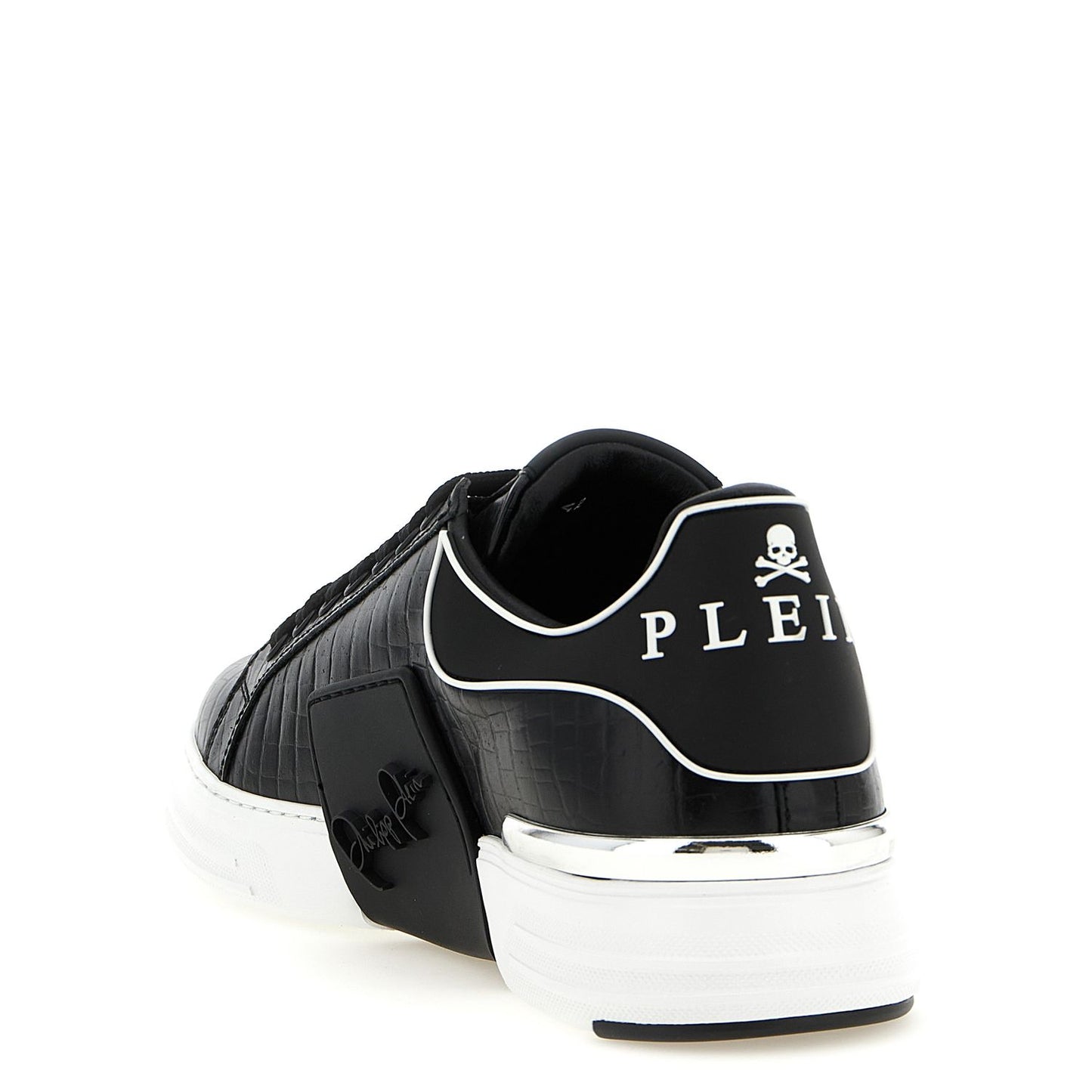 Philipp Plein Black Cowhide Low Top Sneakers