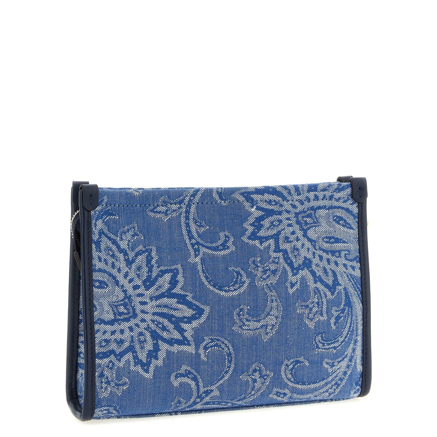 Etro Blue Cotton Clutch Bag