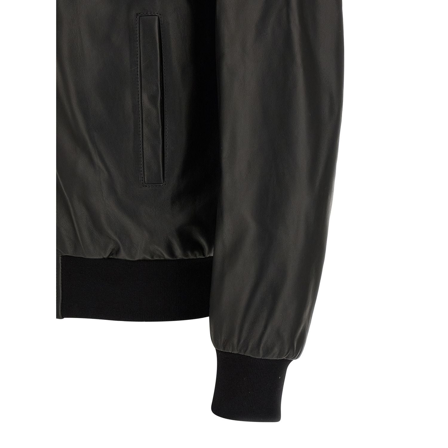 Philipp Plein Black Lambskin Leather Jacket