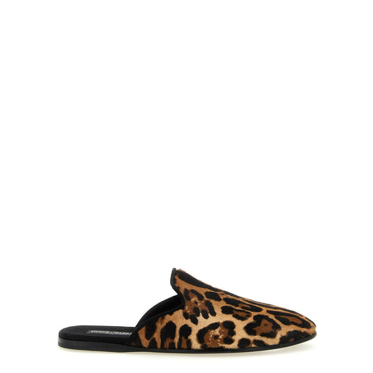 Dolce & Gabbana Brown Calfskin Flats