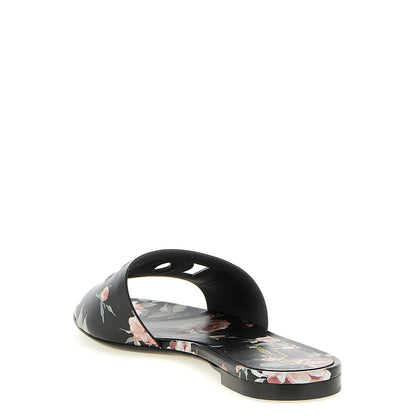 Dolce & Gabbana Black Calfskin Slides