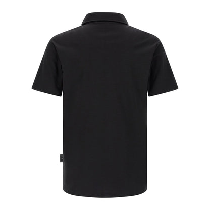 Philipp Plein Black Cotton Polo Shirt