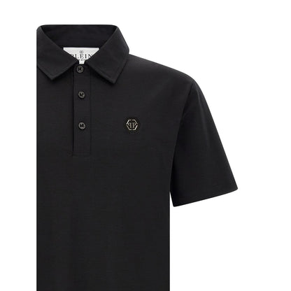 Philipp Plein Black Cotton Polo Shirt