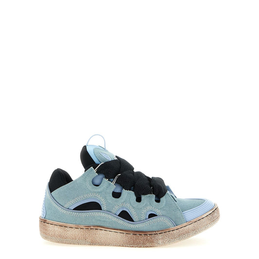 Lanvin Blue Cotton Athletic Sneakers
