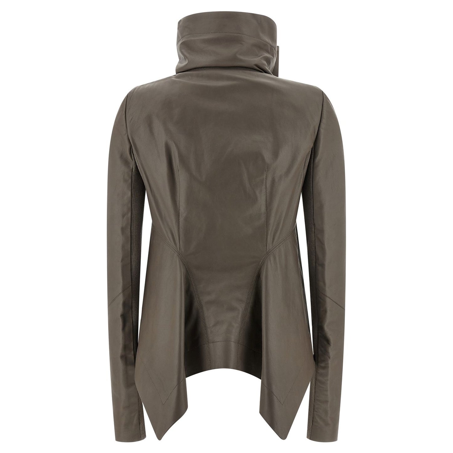 Rick Owens Gray Lamb Leather Leather Jacket