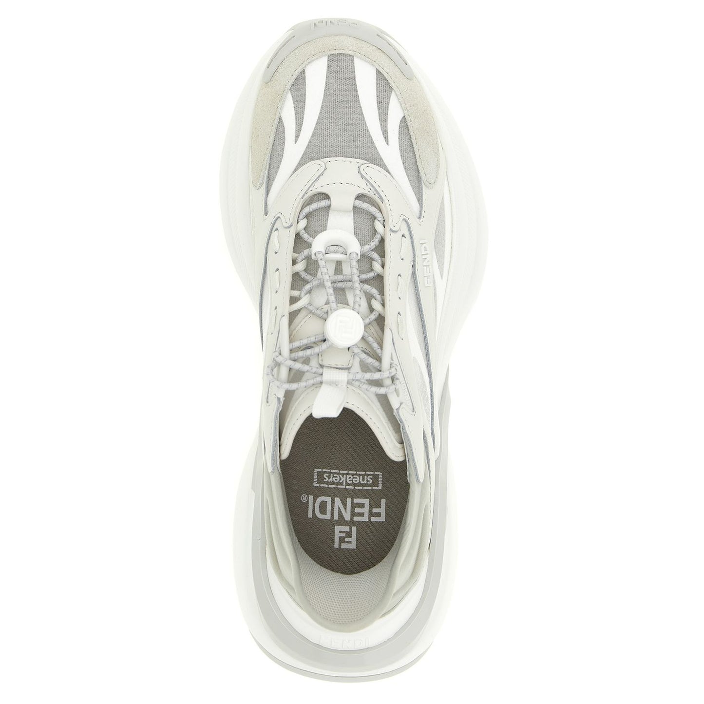 Fendi Gray Calfskin Athletic Sneakers