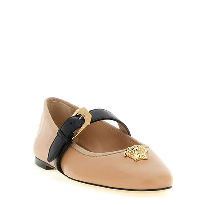 Versace Multicolor Lamb Leather Ballet Flats
