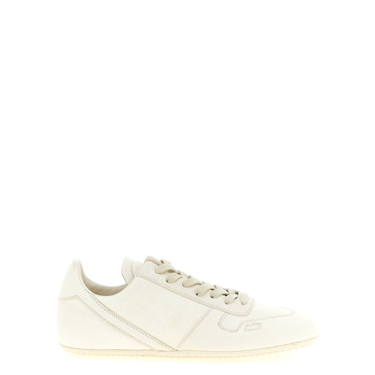 Rick Owens White Lamb Leather Low Top Sneakers