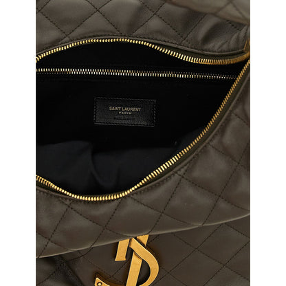 Saint Laurent Brown Lamb Leather Shoulder Bag