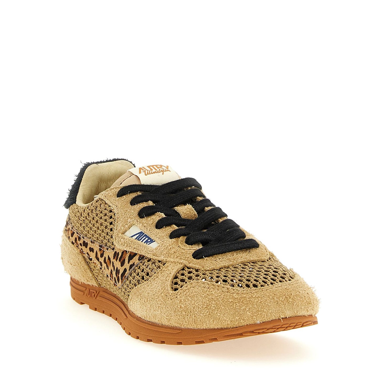 Autry Beige Cotton Athletic Sneakers