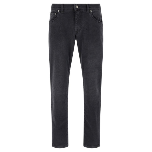 Dolce & Gabbana Black Cotton Straight-Leg Jeans