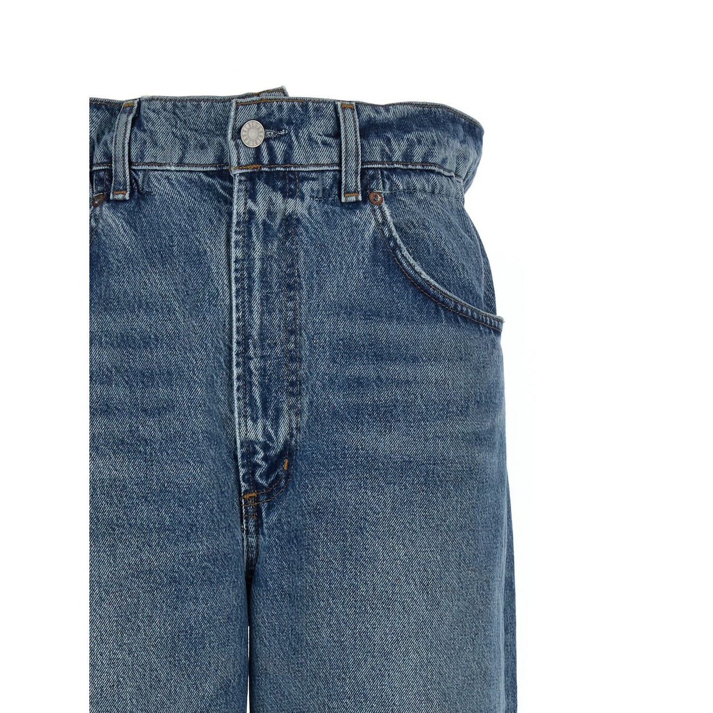 Agolde Blue Cotton Straight-Leg Jeans