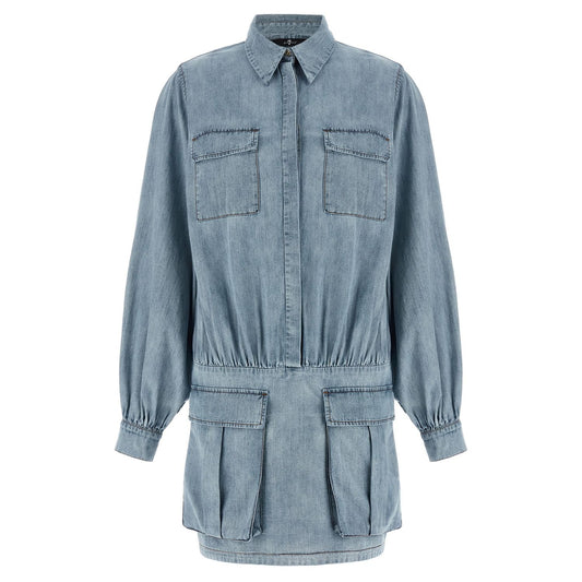 7 For All Mankind Blue Cotton Short Dress