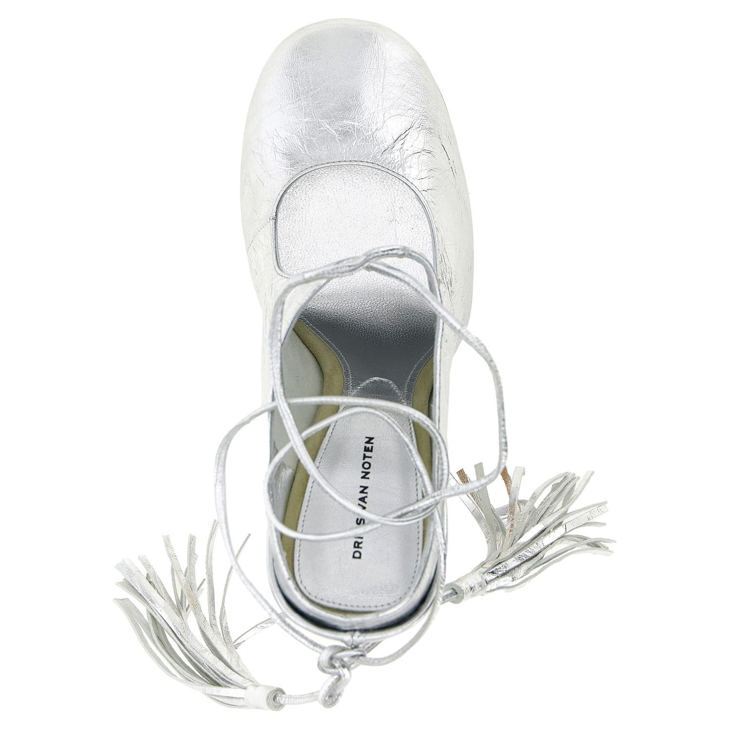 Dries Van Noten Silver Lamb Leather High Heel Pumps