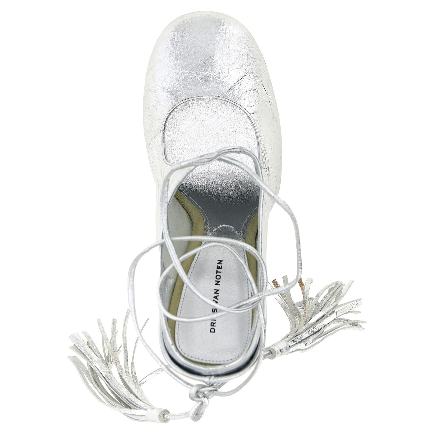 Dries Van Noten Silver Lamb Leather High Heel Pumps