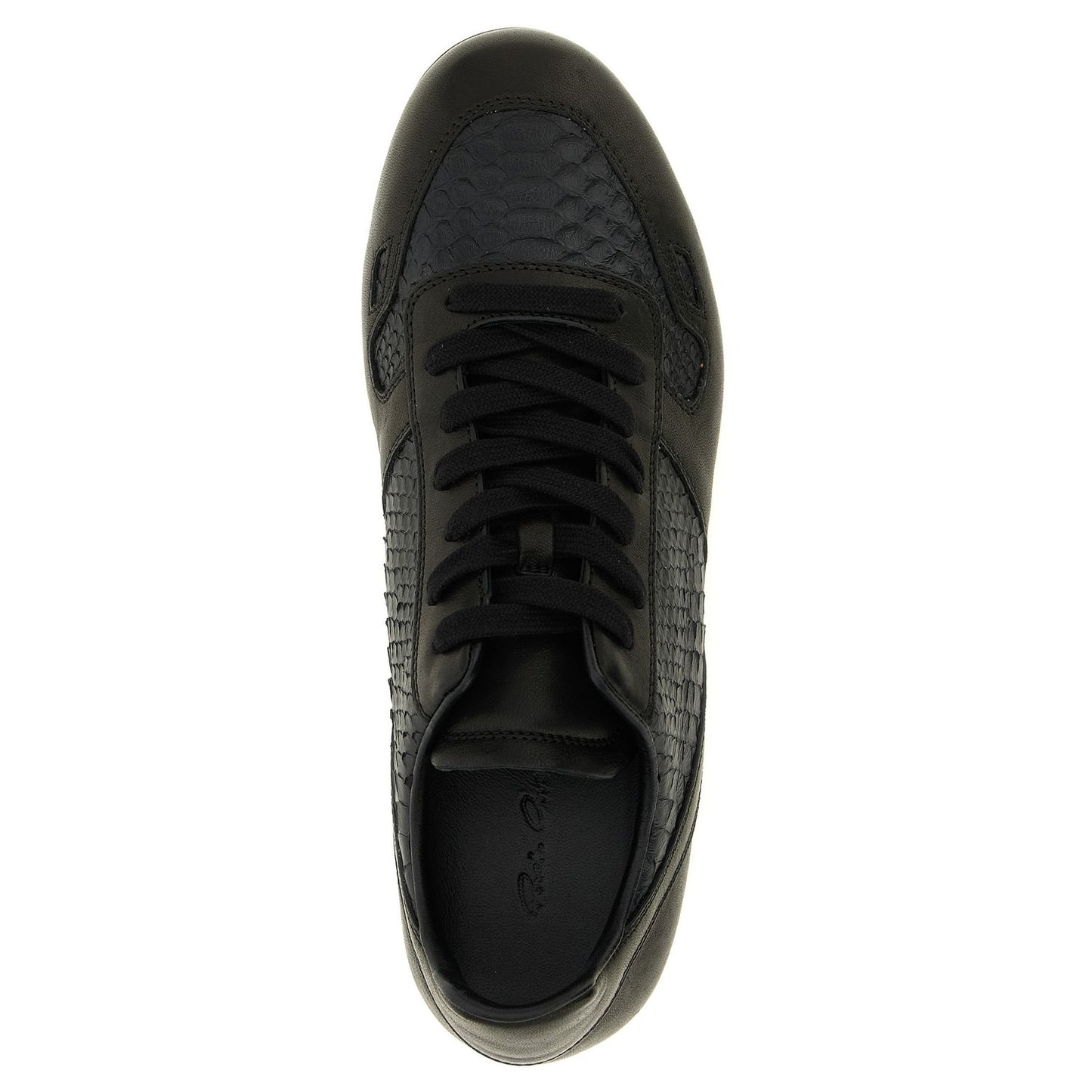 Rick Owens Black Lamb Leather Low Top Sneakers