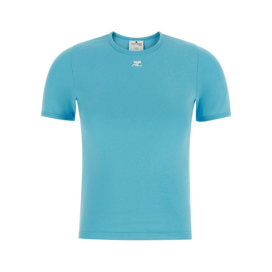 Courrèges Blue Cotton T-Shirt