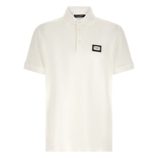 Dolce & Gabbana White Cotton Polo Shirt