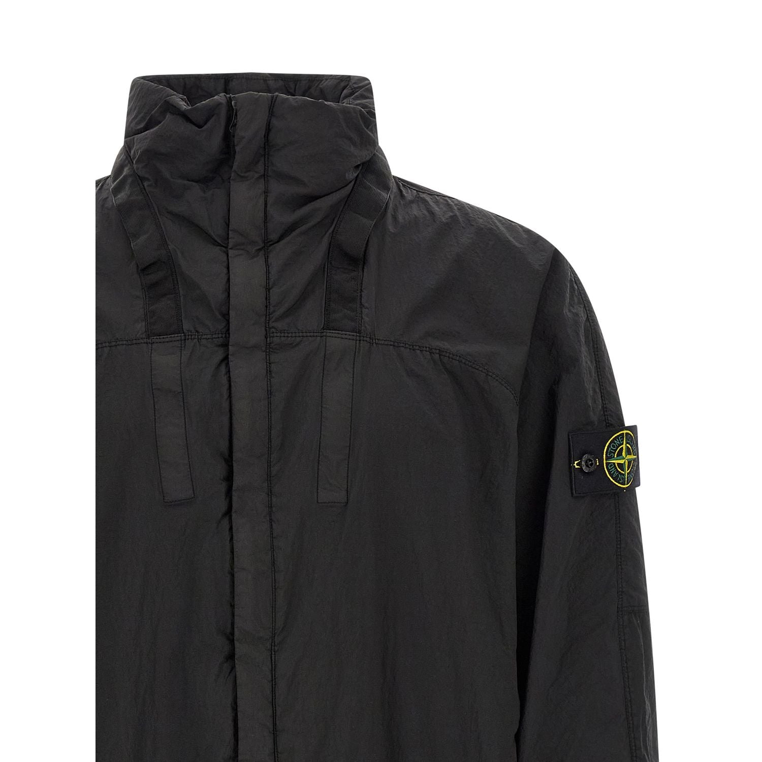 Stone Island Black Polyamide Bomber