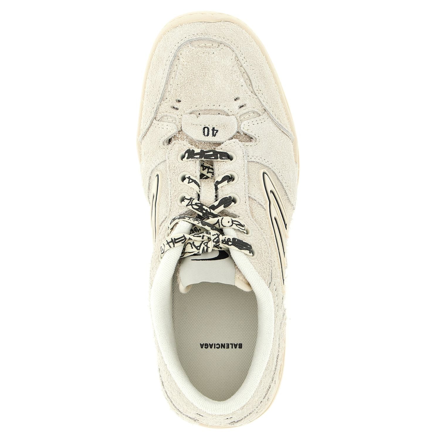 Balenciaga Beige Bovine Leather Platform Sneakers