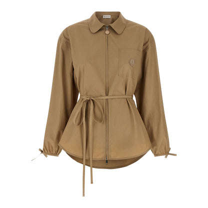 Moncler Beige Cotton Full-Length Jacket