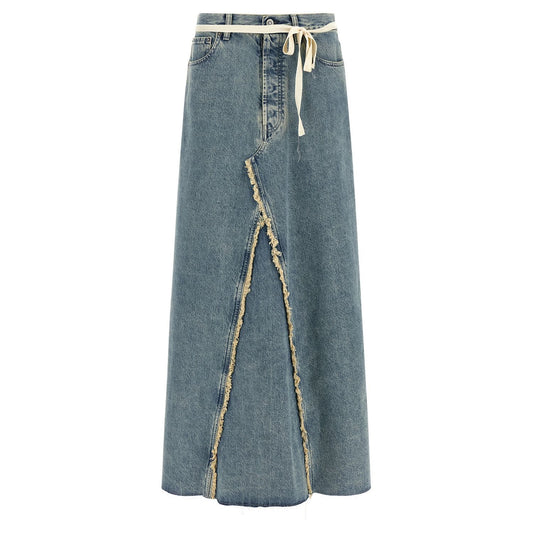 Maison Margiela Blue Cotton Mini Skirt