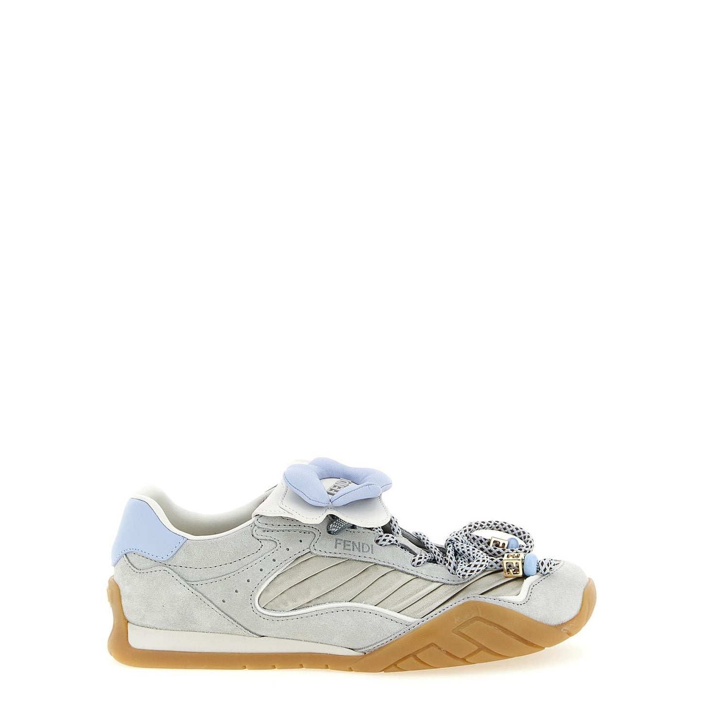 Fendi Gray Calfskin Athletic Sneakers