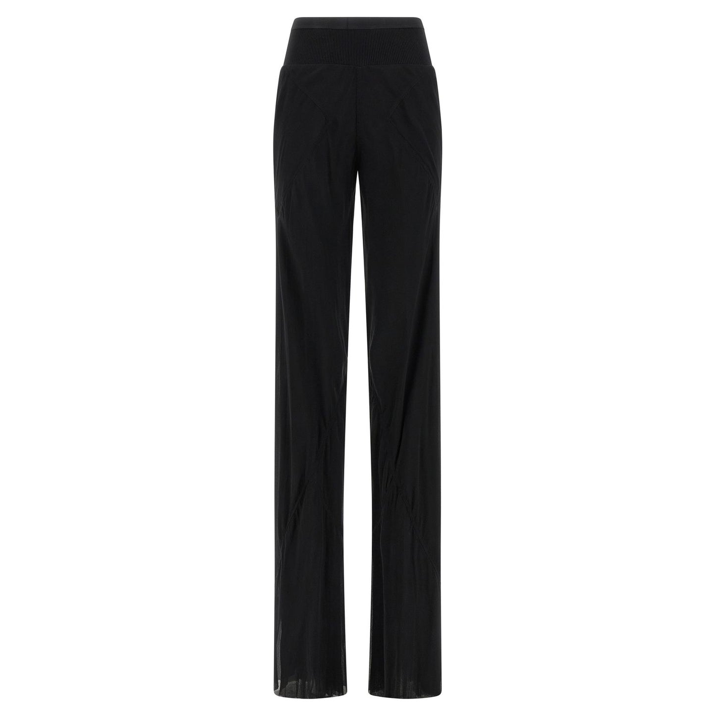 Rick Owens Black Silk Flared Pants