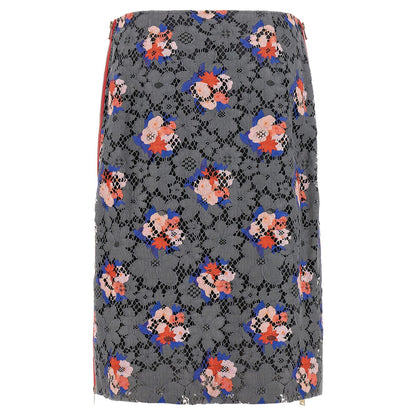 Fendi Gray Cotton Midi Skirt