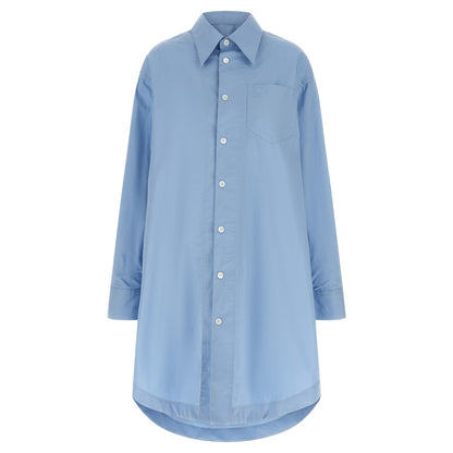 Ami Paris Blue Cotton Midi Dress