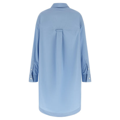 Ami Paris Blue Cotton Midi Dress