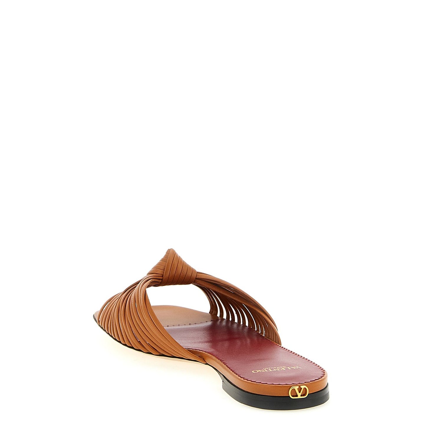Valentino Garavani Brown Goatskin Slides