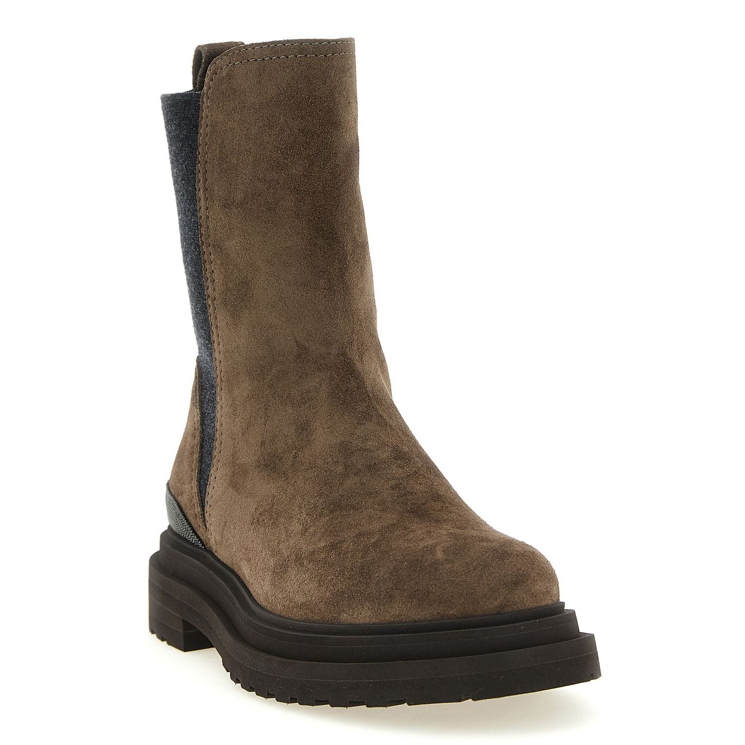 Brunello Cucinelli Brown Calfskin Ankle Boots