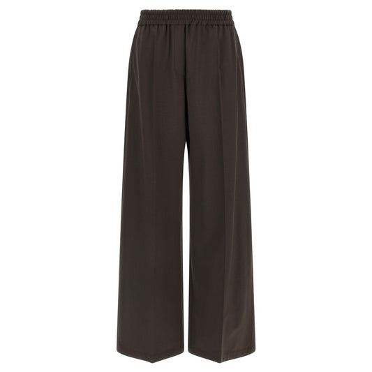 Brunello Cucinelli Brown Virgin Wool Casual Pants